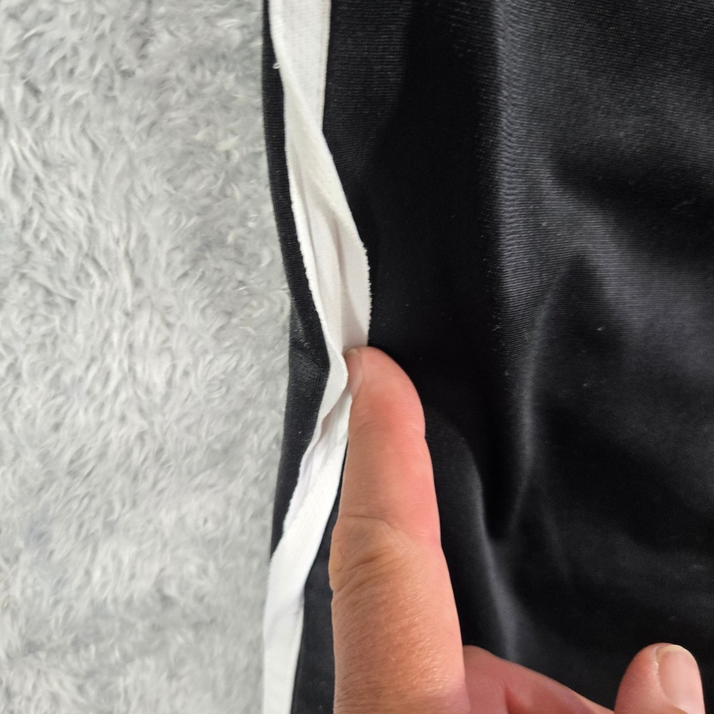 Adidas Mens Black White 3 Stripe Athletic Track Pants Joggers Size Medium - Picture 2 of 9
